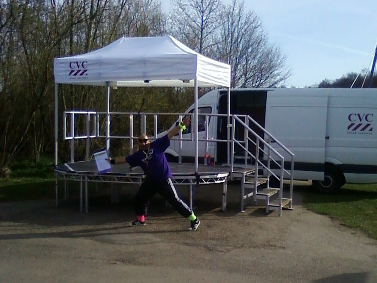 Starting Podium for the Neurocare 10k Run, Rother Valley, Sheffield